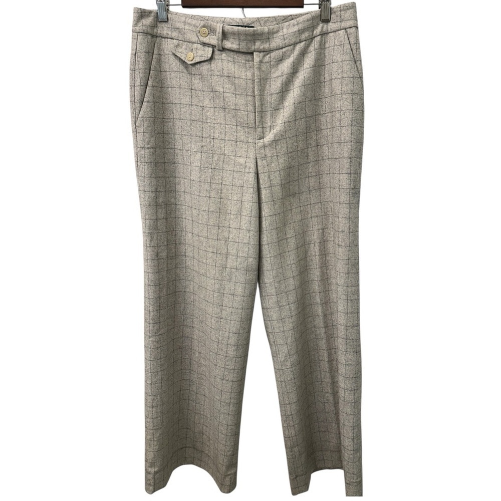 Lauren Ralph Lauren Wool Gray Plaid Trousers Lined